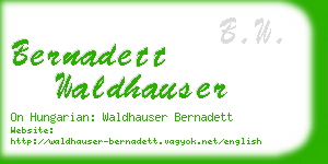 bernadett waldhauser business card